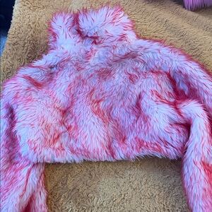 Ocean Moon Pink Faux Fur Jacket